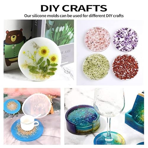 5PCS Resin Coaster Molds - Round Silicone Casting Molds for Epoxy Resin Coaster Casting and DIY Home Decoration thumbnail 6