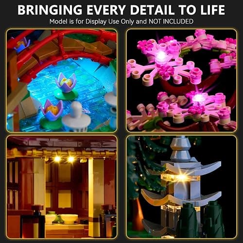 BrickSoul LED Light Up Kit Compatible with Lego Tranquil Garden 10315 Building Set, Upgrade Design Lighting Accessories for Detailed Japanese Zen Garden, Gift for Lego Fans, Not Included 10315 Model thumbnail 4