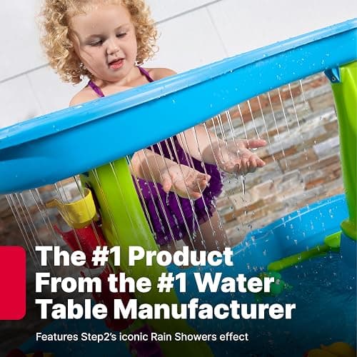 Step2 Rain Showers Splash Pond Water Table, Kids Water and Sand Activity Sensory Playset, Summer Outdoor Toys, 13 Piece Water Toy Accessories, For Toddlers 1.5+ Years Old, Blue & Green thumbnail 6