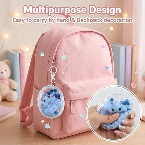 Handmade Taba Squishy Hamster Squeeze Toys, Soft Silicone Animal Squishies, Cute Squishy Hamster Fidget Toys for Kids & Adults, Sensory Anxiety Plushie for Stress Relief & Relaxation（Blue） thumbnail 5