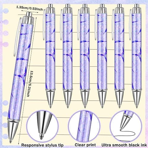 Weekgrat 24 Pcs Purple Notebooks and 24 Pcs Ballpoint Pens Kpop Theme Pocket Notepads Memo Books Set Teacher Classroom Rewards Supplies Birthday Partys Gift thumbnail 4