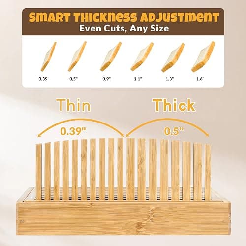 Bread Slicer for Sourdough Rounds, Bread Slicing Guide for Homemade Bread, Wide Bamboo Base for Artisan Loaves, Compact Design, Doubles as Serving Tray (No Knife) thumbnail 4