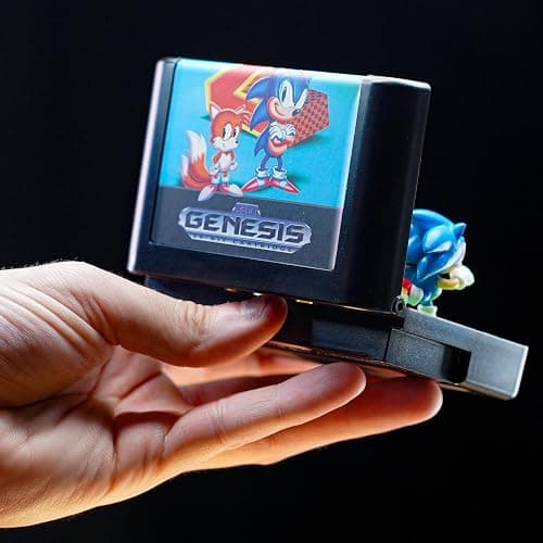 Console Heroes Sonic The Hedgehog 2 Collectible Diorama Playset – Mini Sonic & Tails Figures with Emerald Hill Zone Scene – Retro SEGA Genesis Cartridge thumbnail 6