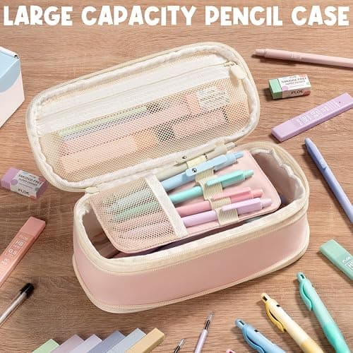 65PCS Aesthetic School Supplies with Cute Pencil Case, Pastel Highlighters Gel Pens Mechanical Pencils Set 0.5 0.7 & 2.0mm, Office Back to School Supplies College Essentials Kit Student Stationary Set thumbnail 3