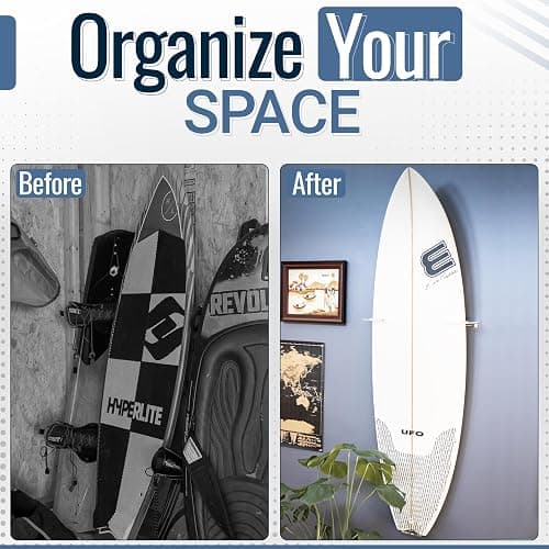 StoreYourBoard Vertical Surfboard Wall Mount, Clear Acrylic Floating Rack | Vertical Surfboard Rack, Surf Board Wall Mounts, Surfboard Hanger, Holds 50 lb, Clear Acrylic thumbnail 5