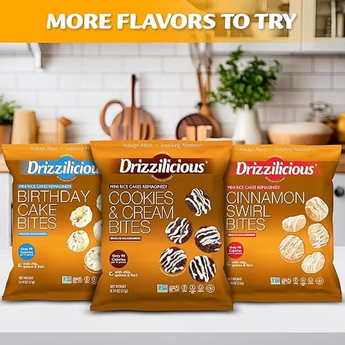 Drizzilicious Mini Rice Cakes S'mores - Rice Crisps, Healthy Snack for Adults and Kids, Flavored Rice Cakes, Vegan, Gluten Free, Allergen Free, Only 90 Calories Per Bag - 0.74 oz (Pack of 10) thumbnail 8