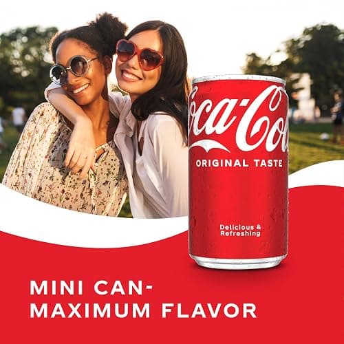 Coca-Cola Soda Soft Drink Fridge Pack Mini Cans, 7.5 fl oz, 10 Pack | A caffeinated fizzy drink that fits any occasion thumbnail 5