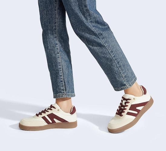 LUCKY STEP Women Classic Retro Gum Sole Fashion Sneakers Casual Tennis Skate Shoe Genuine Leather Walking Footwear Anti Slip Trainers thumbnail 8