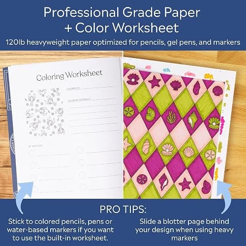 Coastal Americana Coloring Book by Elyse Breanne Design | 40 Single-Sided Pages, Nautical, Beachy and Summer Designs for Adults & Teens (8.5x10") thumbnail 6