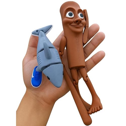 The Original Italian Brainrot Articulated Jointed Movable Tung Tung Tung Sahur Home Desk Decor, Tralalero Tralala Figure Brain rot Figurine Articulating Joints Meme Figure Shark Collectible Figurines thumbnail 3