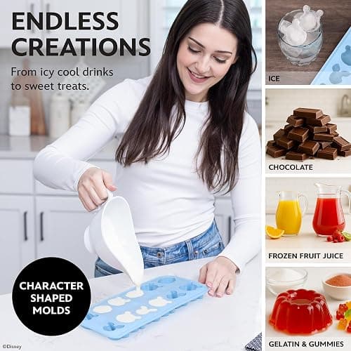 Disney Pooh Silicone Ice Cube Tray – 2 Pack Ice Trays for Freezer with Fun Pooh Ice Molds – Flexible BPA-Free Silicone Molds for Ice, Chocolate, and More (Pooh (Baby Blue)) thumbnail 5