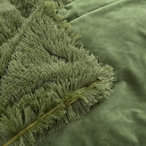 YUSOKI Twin Size Faux Fur Throw Blanket(Olive Green,60" x 80"),Whithout Pillows,Winter Lightweight Plush Fuzzy Soft Cozy Microfiber Comfy Bed Blanket for Women Kids Girls Couch Sofa Washable thumbnail 9