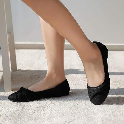 MaxMuxun Women's Flats Shoes Faux Suede Round Toe Ballet Dressy Flats Comfortable Slip On Walking Shoes thumbnail 3