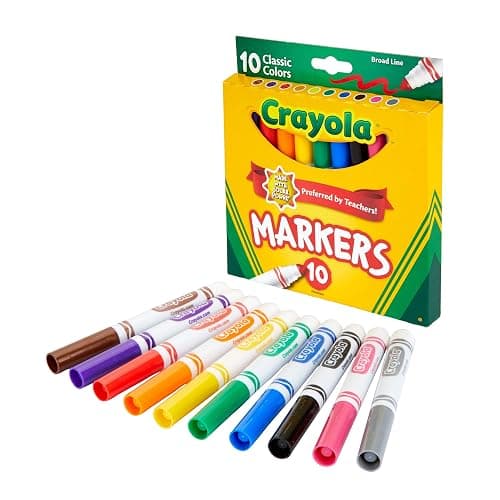 Crayola Broad Line Markers (12pk), Bulk School Coloring Markers for Kids, Teacher Classroom Must Haves, Back to School Essential Supplies for Preschool & Kindergarten - 10 Count (Pack of 12) - Markers Bulk thumbnail 4