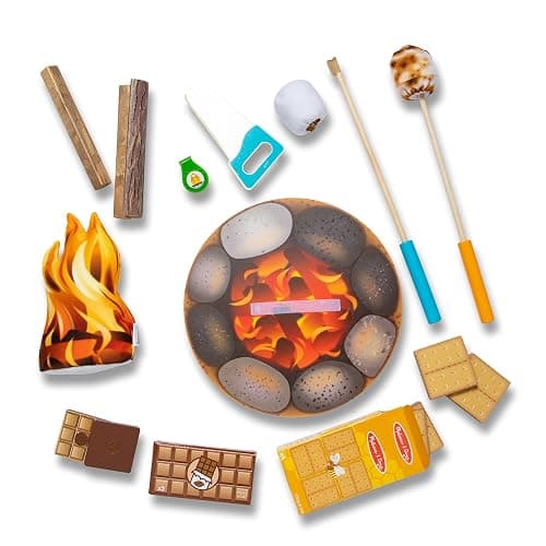 Melissa & Doug Let's Explore Campfire S’mores Set with Toy food & Kids Play Kitchen Accessories, Preschool Learning Toys for Girls & Boys 3+ thumbnail 4
