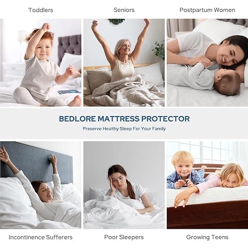 BEDLORE Waterproof Mattress Protector, Twin Size Mattress Pad | Deep Pockets Fit 6"-15" Mattresses, Soft Breathable Dirt-proof Single Bed Mattress Cover for Bedroom, Dorm Room (Gray) thumbnail 6