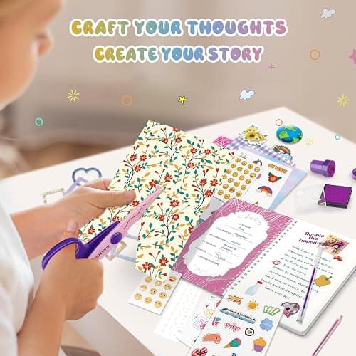 PERRYHOME 2-Pack DIY Journal Kit for Girls - 200+Pcs Journal Set for Tween & Teen Girls, Journaling Art & Crafts Kits, Christmas Gifts for 8 9 10 11 12 13 14 Year Old Girl,Scrapbook&Diary Supplies Set thumbnail 4