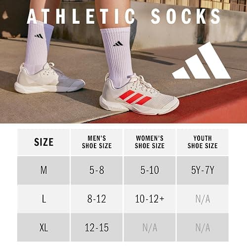 adidas mens Athletic Cushioned Crew Socks With Arch Compression for a Secure Fit (6-pair) thumbnail 3