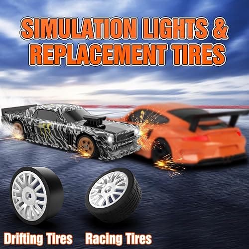 RC Drift car, 1/43 Mini Rc Drift car with Gyroscope, 2.4GHz Full Proportional Remote control Cars, 4WD High Speed Racing with Lights, Racing Tires, Model Cars Gift for Adults, Kids, Boys, Girls thumbnail 5