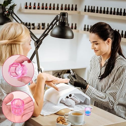 2 Pack Pink Dapping Dish for Nails Glass Nail Monomer, Pink Dish Cups for Nail, Glass Liquid Nails Bowls Liquids Holder Dampen Dishes Acrylic Powder Holder for Art Acrylic Liquid Manicure Care Tools thumbnail 5