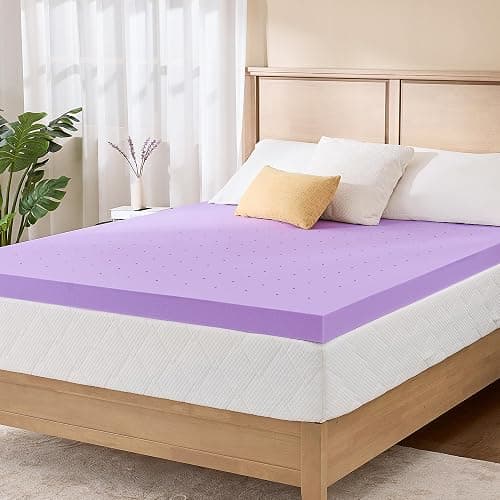 3 Inch Queen Lavender Infusion Memory Foam Mattress Topper for Relaxing Sleep, Ventilated & Pressure Relieving, CertiPUR-US Certified, Medium Firm Topper in a Box, Queen Size, 60"x80" - Image 1