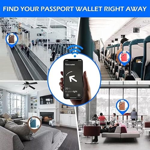 Airtag Passport Holder Cover Wallet Travel Essentials Leather Rfid Blocking Case Vacation Luggage Must Haves Travel Accessories for Men Women (117#Brown) thumbnail 8
