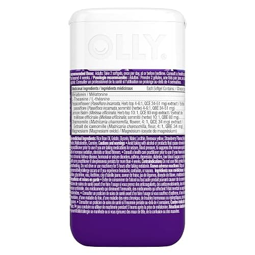 OLLY Ultra Strength Sleep Softgels, 10mg Melatonin, L-Theanine, Chamomile, Magnesium, Lemon Balm, Sleep Nighttime Sleep Aid 60 count thumbnail 3