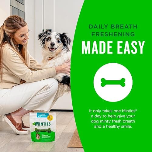 Minties Dog Dental Bone Treats, Tiny/Small Dental Dog Treats, 16 Ounces, Cleans Teeth, Fight Bad Breath, Removes Plaque and Tartar, 40 Count thumbnail 5