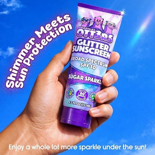 Glitter Sunscreen SPF 50 Lotion 4.5oz - Sparkle & Shimmer Sunscreen - Colored Sun screen for Kids & Women - UVA/UVB Sunshine Protection + 80 Min Water Resistant - (Scented) (USA Made) thumbnail 6