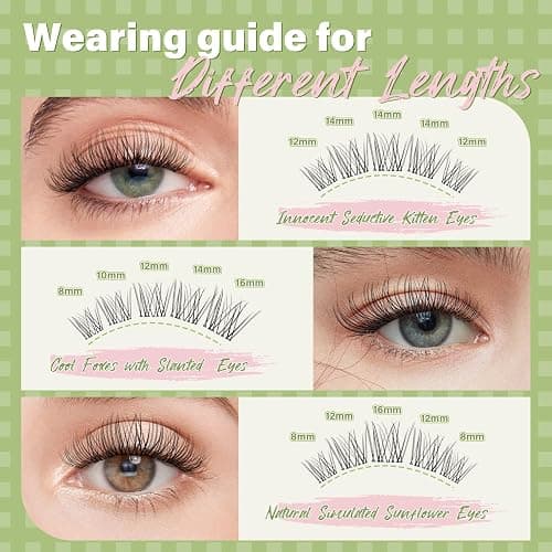 KEYYOU Fairy Venus Lash Clusters Kit Venus Lash Extension Kit C Curl 120Pcs Eyelash Extension Wispy Natural Invisible Band with Waterproof DIY at Home(Venus-C-8-18MIX) thumbnail 4