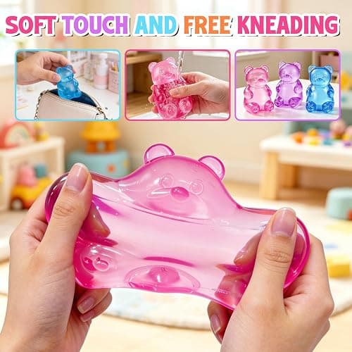 Gummy Bear Squishies Squeeze Toys for Kids Adults, Sugar Squishies Balls Stress Bear Toys for Boys Girls, Sensory Fidget Toys Anxiety Relief for Autism, Party Favors Gifts, Valentines Day Gifts (Pink) thumbnail 5