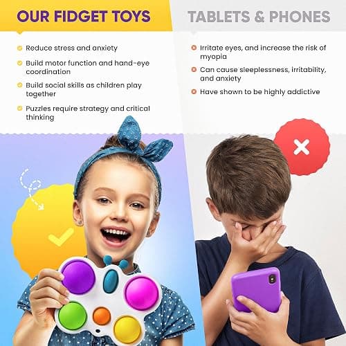 Fidget Poppers Pack – 50 Pcs Fidget Toys, Party Favors for Kids 8-12, Stocking Stuffers, Bulk Sensory Toys for Classroom Treasure Box Prizes, Goodie Bags, Birthday Gifts thumbnail 6
