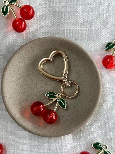 Agromusk Cute Cherry Keychain,Kawaii Cherry Bag Purse Charms for Women Car Keys Decor Gifts Stuff Accessories thumbnail 6