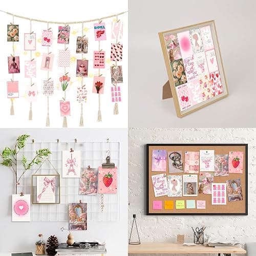 ASTRDECOR Pink Coquette Room Decor Aesthetic Pictures 50 PCS - Coquette Wall Art Prints 4"x6", Trendy Cute Home Decor, Wall Collage Kit For Teen Girls Dorm Bedroom, Vintage Pink Bow Posters thumbnail 3