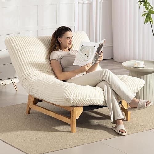 WakeZero Oversized Accent Chairs, Comfy Upholstered Accent Armchairs, Chaise Lounge Loveseat Lounge Cloud Chair Indoor, Giant Bean Bag with Wood Frame for Living Room//Bedroom - Image 1