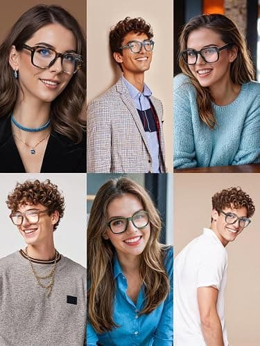 VISOONE Oversized Square Blue Light Blocking Glasses Fashion Computer Eyewear for Women and Men BENNETT thumbnail 4