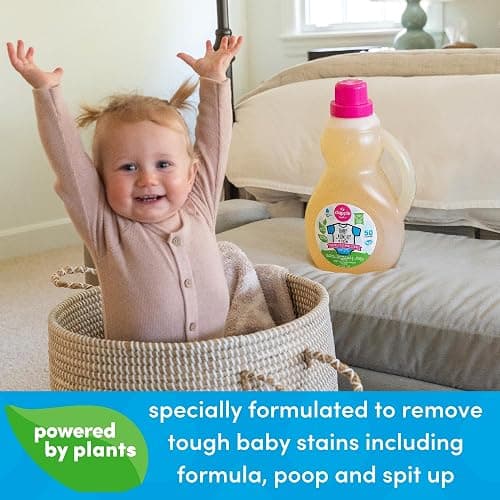 Dapple Baby Laundry Detergent, Plant Powered, Hypoallergenic, Fragrance Free, Concentrated, 50 fl oz (Pack of 2) thumbnail 3