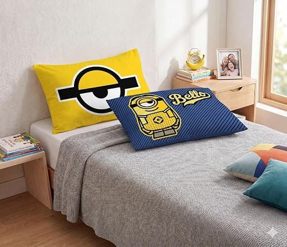 Minions Black Gold Bello Reversible Pillowcase for Kid's Standard Kids Pillowcase - 20 X 30 Inch(2pcs) thumbnail 2