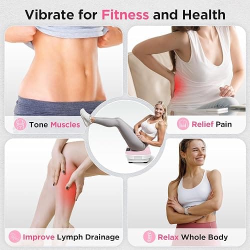FEIERDUN Vibration Plate Exercise Machine, Vibration Plate for Lymphatic Drainage, Vibrating with Wider Plate,Vibration Platform with LED Screen for Weight Loss,150/180Kg Capacity thumbnail 2