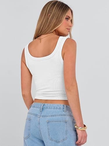 ANRABESS Womens Crop Tank Tops, Soft Breathable Ribbed Slim Fit, Comfy for Basic,Casual,Going Out&Daily Wear thumbnail 5