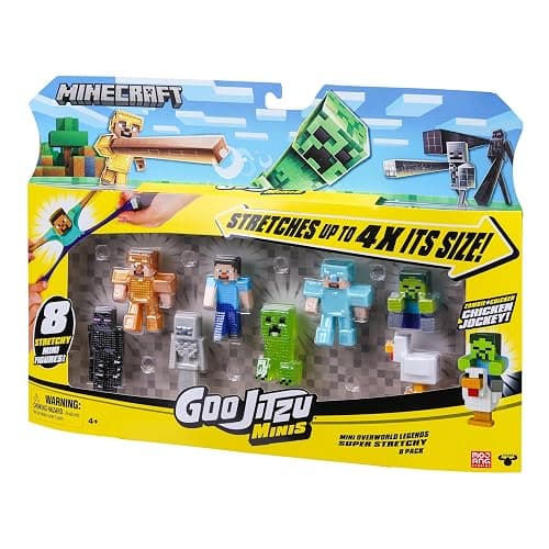 Goo Jitzu Minecraft Minis, 8-Pack Squishy Stretchy Mini Squishies | 2.5-inch squishy fidget toys that stretch up to 4 times their size, with 8 characters for Minecraft fans to collect thumbnail 3