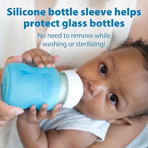 Dr. Brown's Natural Flow Anti-Colic Options+ Wide-Neck Glass Baby Bottles 9 oz/270 mL, with Level 1 Slow Flow Nipple, 3 Pack, 0m+ thumbnail 6
