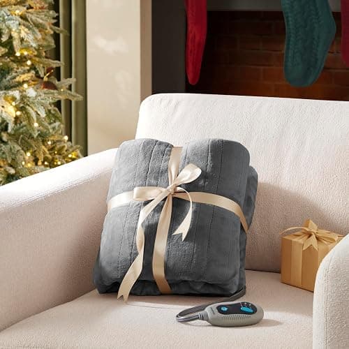 Beautyrest Heated Blanket, Electric Blanket, Soft, Warm, Reversible Plush - Sherpa Heating Blanket with 20 Heat Settings, 1-10 hrs Timer Auto Shut Off, Machine Washable, Full (84 inx80 in), Grey thumbnail 10