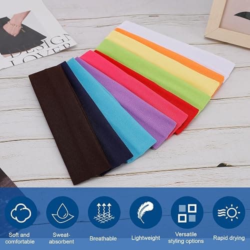 23 Pack Headbands for Women, Include Black, White, Pink, Red Headband | 23-Pack Multicolor—Matches any outfit, Stretchy Non-Slip—Stays in place, Soft Cotton Fabric Hair Bands—Comfortable all day thumbnail 4