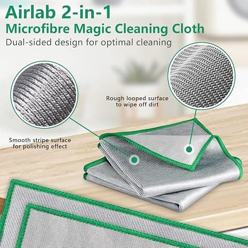 Glass Polishing Cloth Streak Free Miracle Cleaning Cloth Lint Free Microfiber Cleaning Rags for Glasses Kitchen Dish Mirrors Easy Clean, Pack of 6, 12" x 12" thumbnail 5