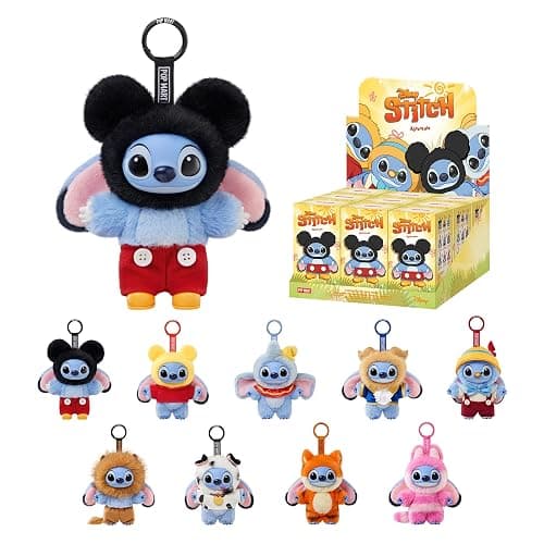 POP MART Stitch Adventure Series Blind Box Keychain, Whole Set | Clip-On Surprise Toy, Vinyl Plush Keychain, Bag Charm, Collectible Holiday Birthday for Kids Adults - Image 1