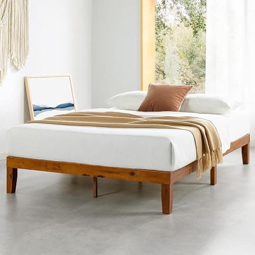 Mellow Naturalista Classic 12-Inch Solid Wood Platform Bed | Wooden Slats, No Box Spring Needed, Easy Assembly | Full, Cherry - Image 1