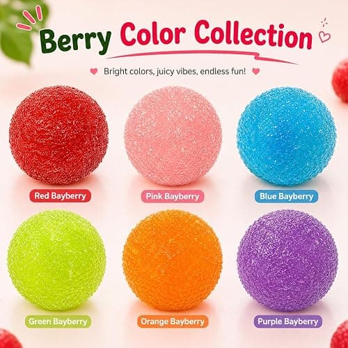 Slushy Bayberry Squishy, Crunchy Squishy Stress Ball for Adult (Blue, Large) thumbnail 9