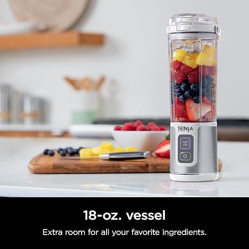 Ninja BC151WH Blast Portable Blender, Cordless, 18oz. Vessel, Personal Blender-for Shakes & Smoothies, BPA Free, Leakproof-Lid & Sip Spout, USB-C Rechargeable, Dishwasher Safe Parts, White thumbnail 2