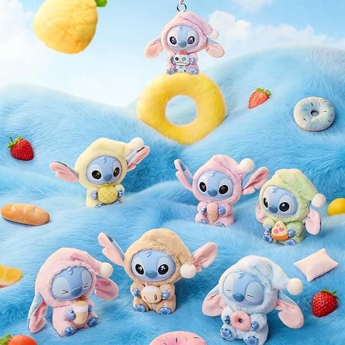 Uviily Stitch Eat Something Before Sleep Collection Blind Box Plush Toy Keychain Surprise Vinyl Figures Model Random Design Toy Collection for Bag Decoration Gifts for Friends and Family, Single Box thumbnail 4
